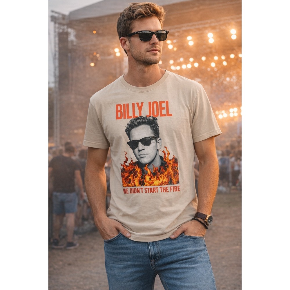 Lee Billy Joel We Didnt‎ Start The Fire T-shirt NWT XL